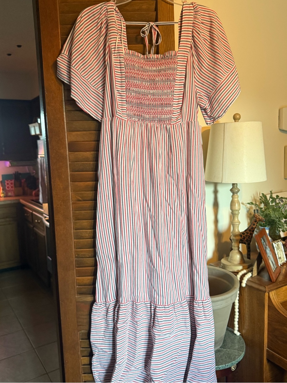 Old Navy cotton dress NWT red and blue stripes Medium